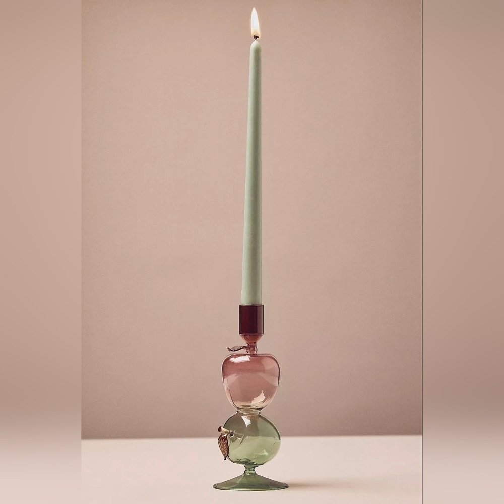 Anthropologie Harvest Fruit Icon Glass Candle Holder: Harvest Apples, NWT